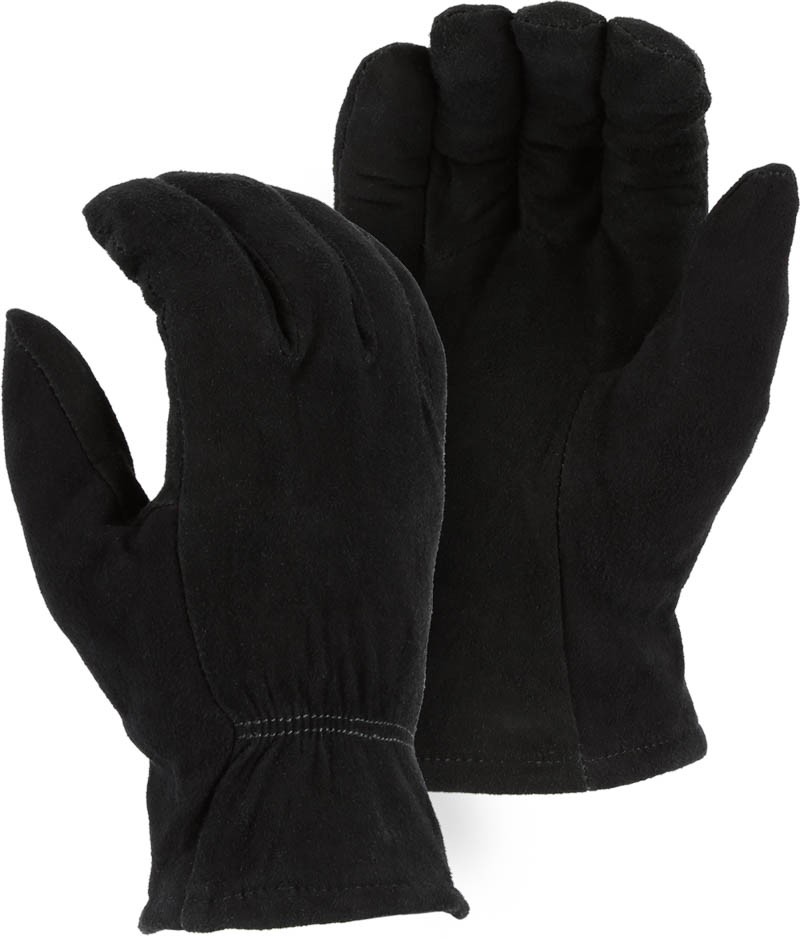 Black Deerskin Leather Winter Drivers Gloves Majestic Deerskin Winter